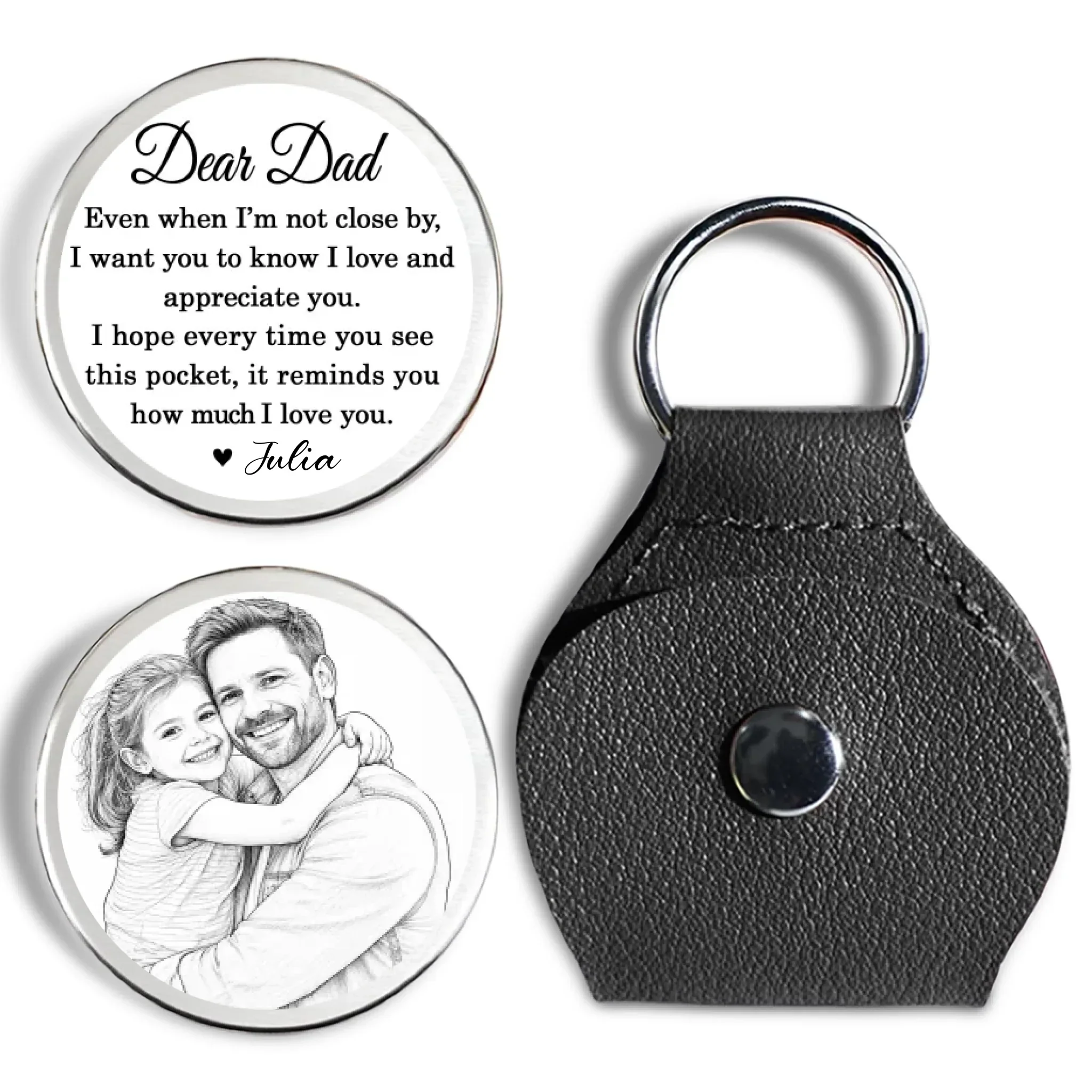 Pencil Sketch Even When I Am Not Close By - Personalized Custom Pocket Hug - Image 8