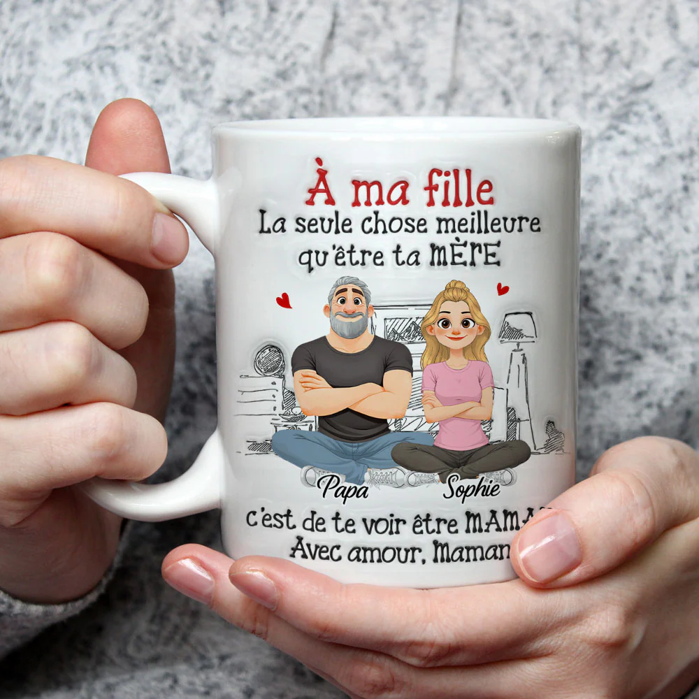 Personnages Cartoon Liés Ensemble - Mug Personnalisé avec Effet 3D Gonflé - Image 3