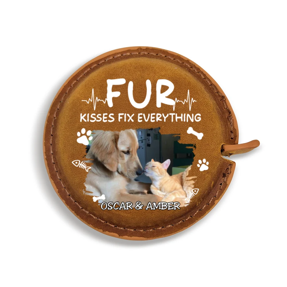 Pet Kisses Photo - Personalized Custom Leather Tape Measure - Image 8