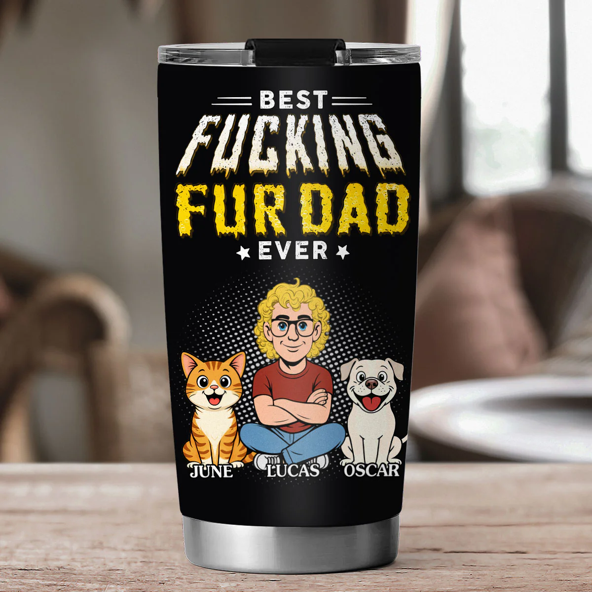 Pets Dad Champion - Personalized Custom Tumbler - Image 2