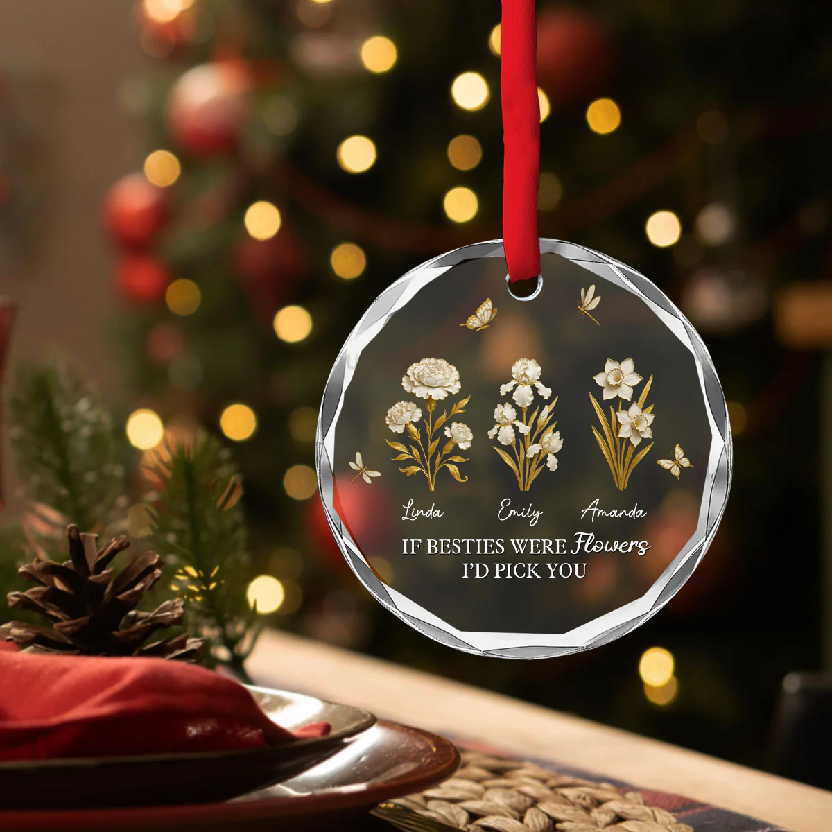 Pick You - Personalized Custom Glass Ornament - Image 3