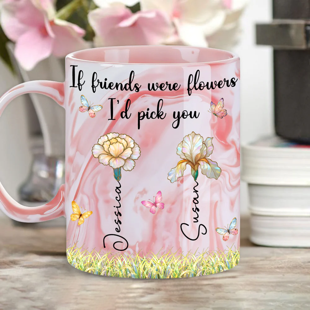 Pick You - Personalized Custom Pink Marble Mug - Image 2