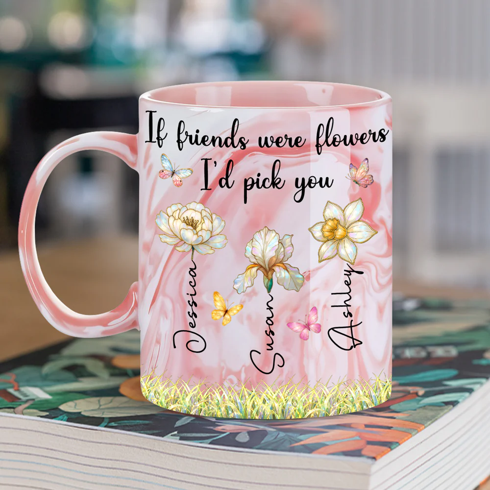 Pick You - Personalized Custom Pink Marble Mug - Image 6