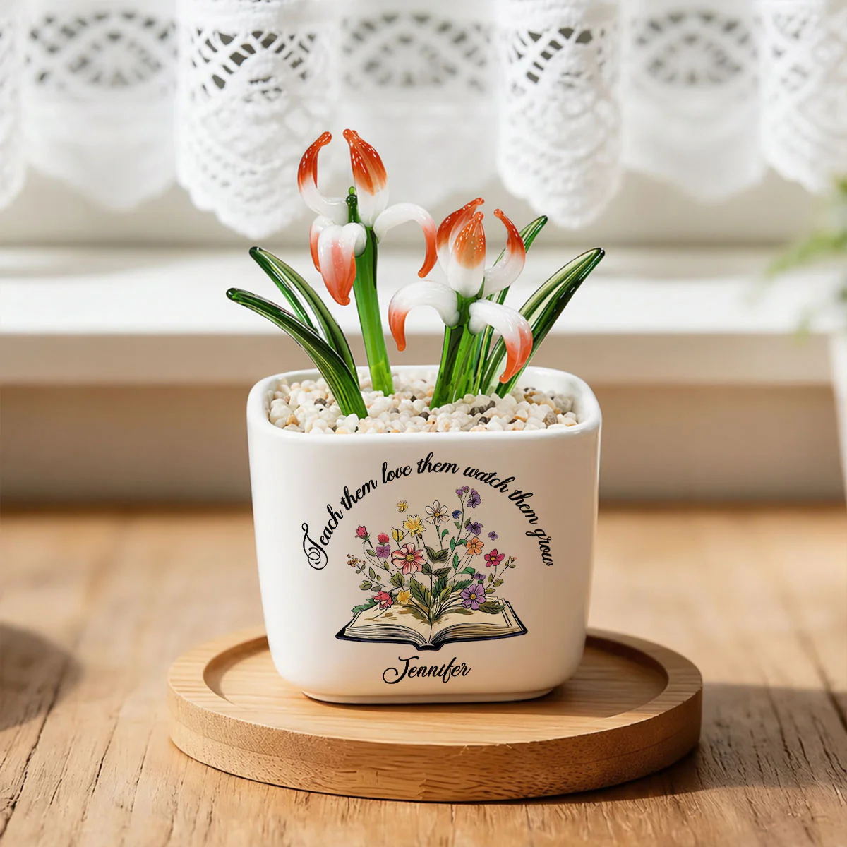 Plant Seeds Watch Bloom - Personalized Custom Glass Birth Month Flower - Image 3