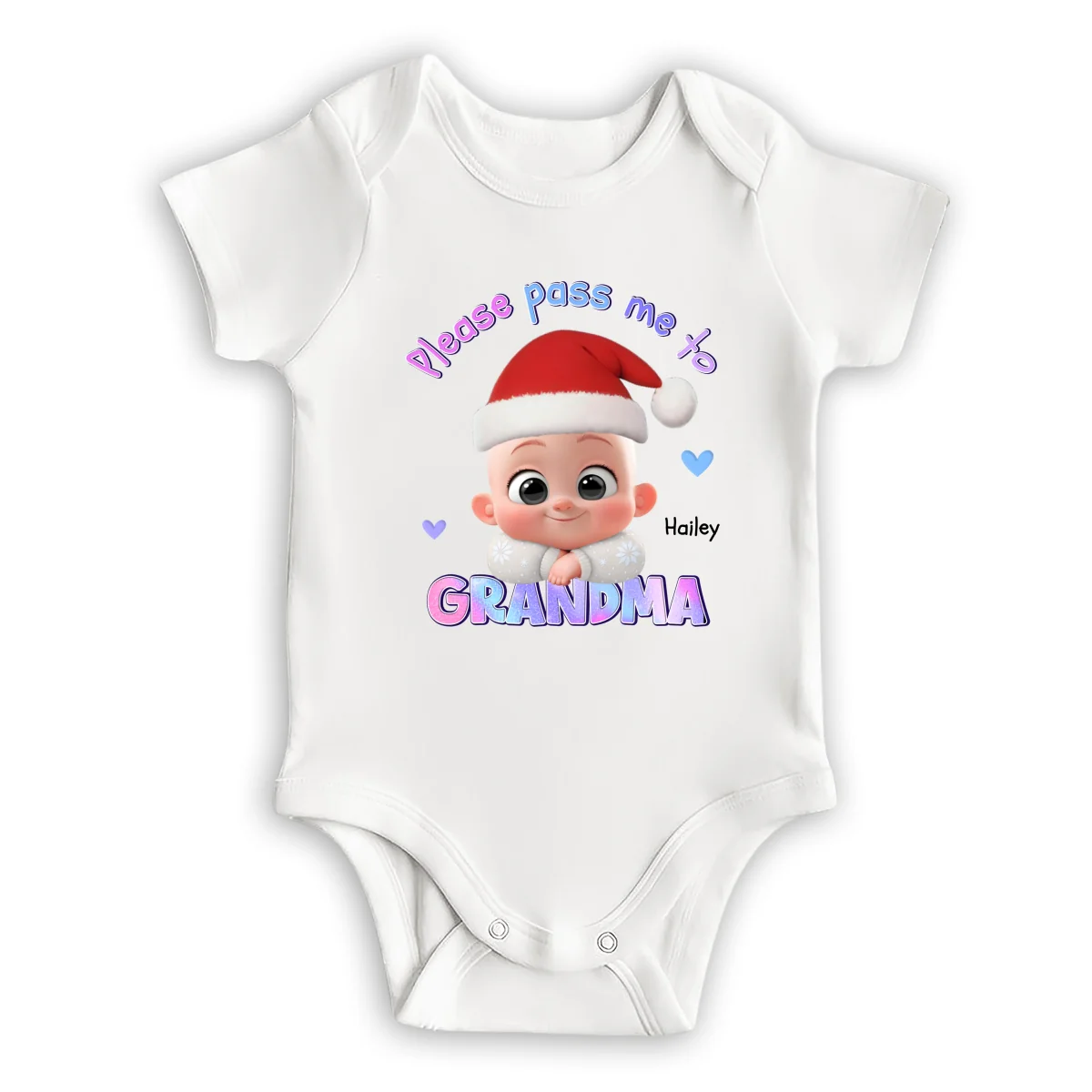Please Pass Me To Grandma - Personalized Custom Long Sleeve Baby Onesie - Image 6