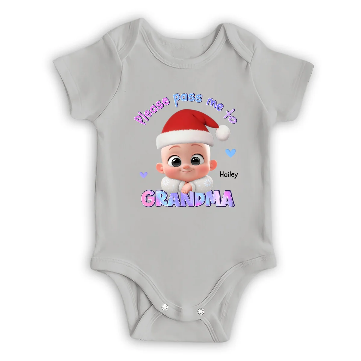 Please Pass Me To Grandma - Personalized Custom Long Sleeve Baby Onesie - Image 7