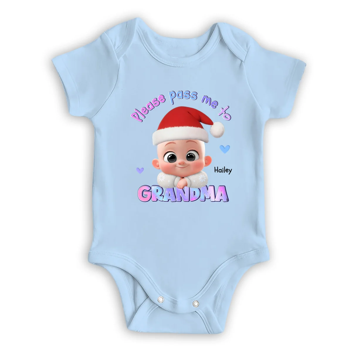 Please Pass Me To Grandma - Personalized Custom Long Sleeve Baby Onesie - Image 8