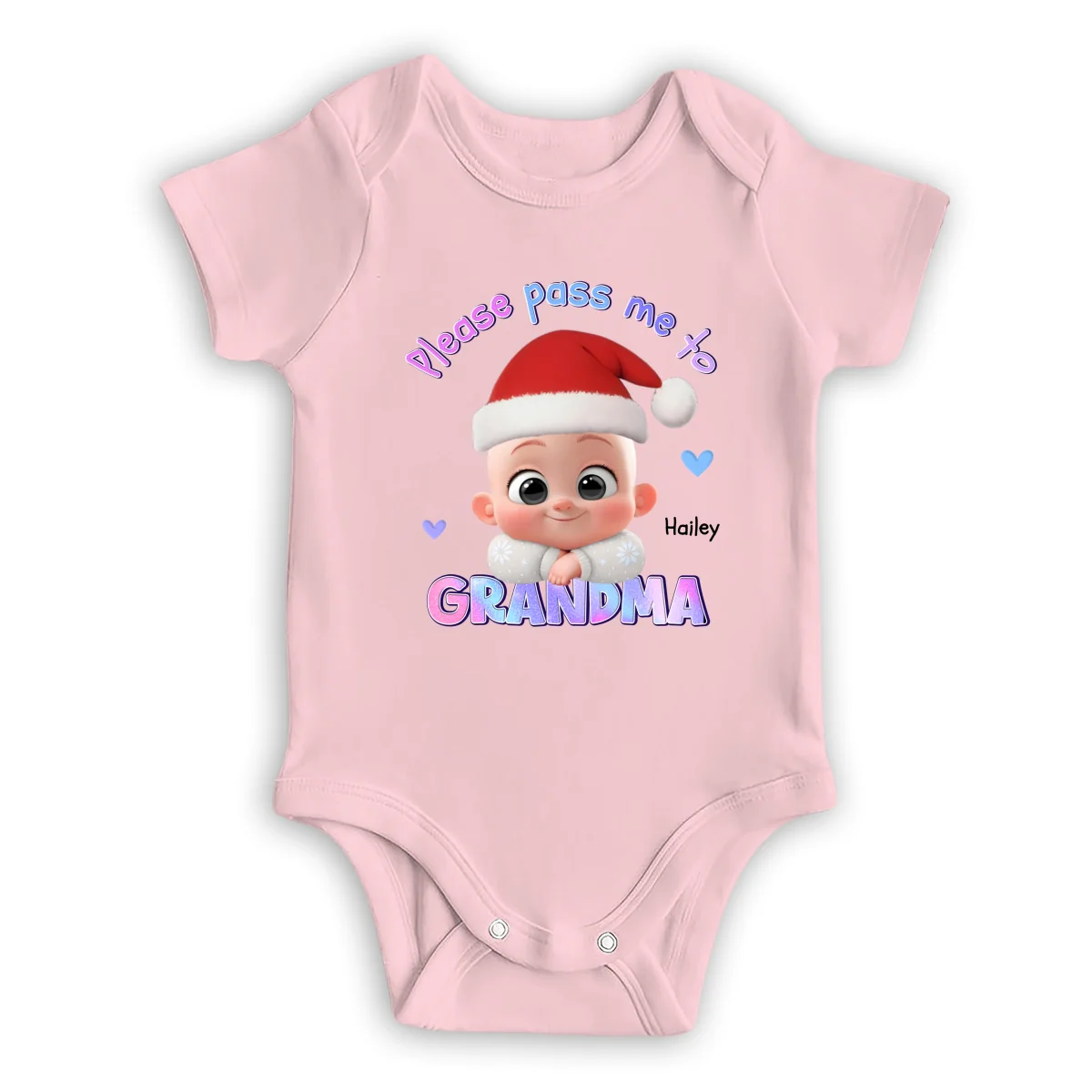 Please Pass Me To Grandma - Personalized Custom Long Sleeve Baby Onesie - Image 9