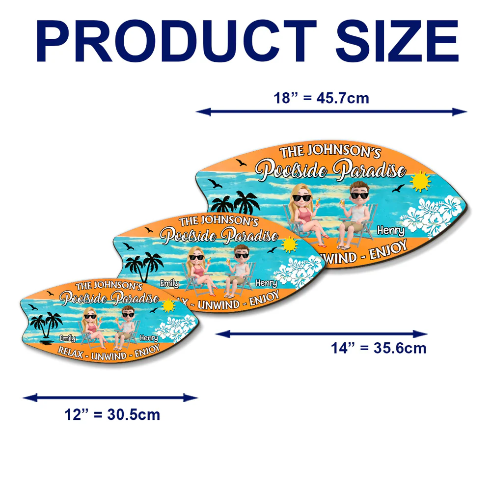 Poolside Paradise - Personalized Custom Wood Sign - Image 6