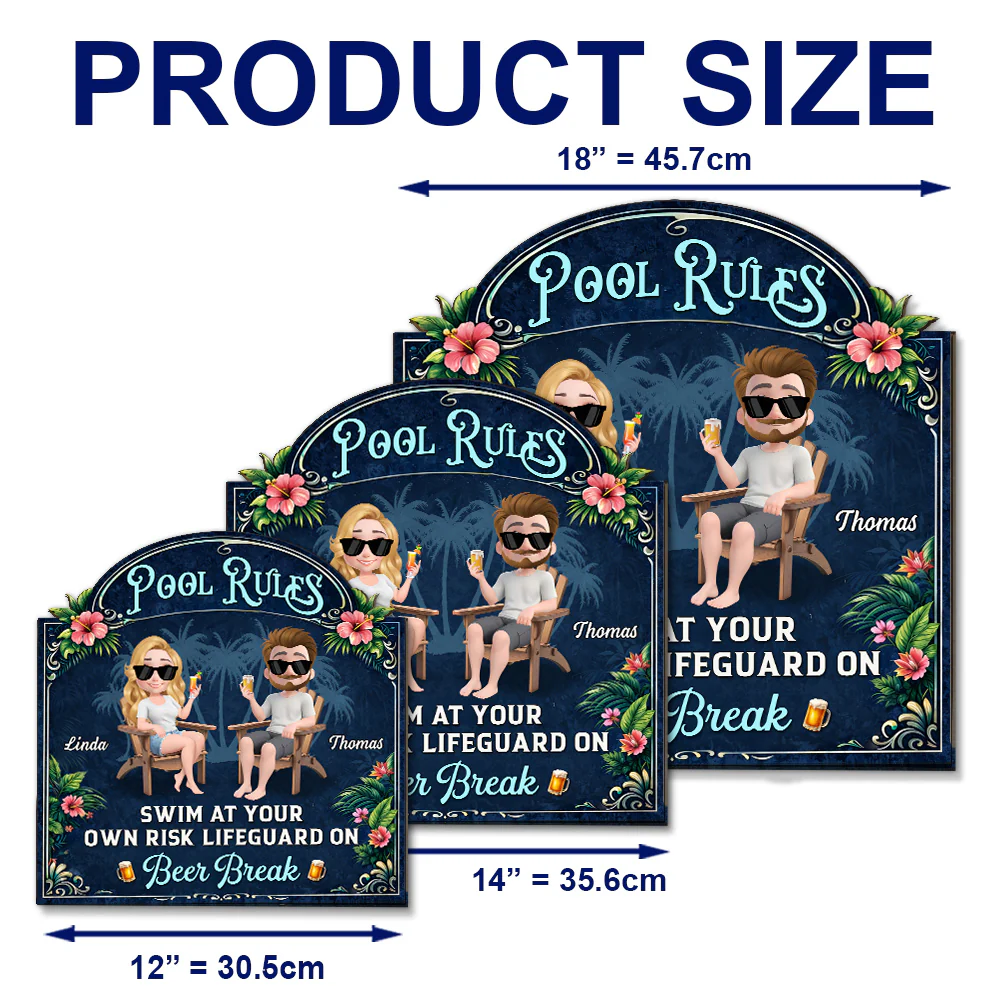 Poolside Paradise Version 2 - Personalized Custom Wood Sign - Image 5
