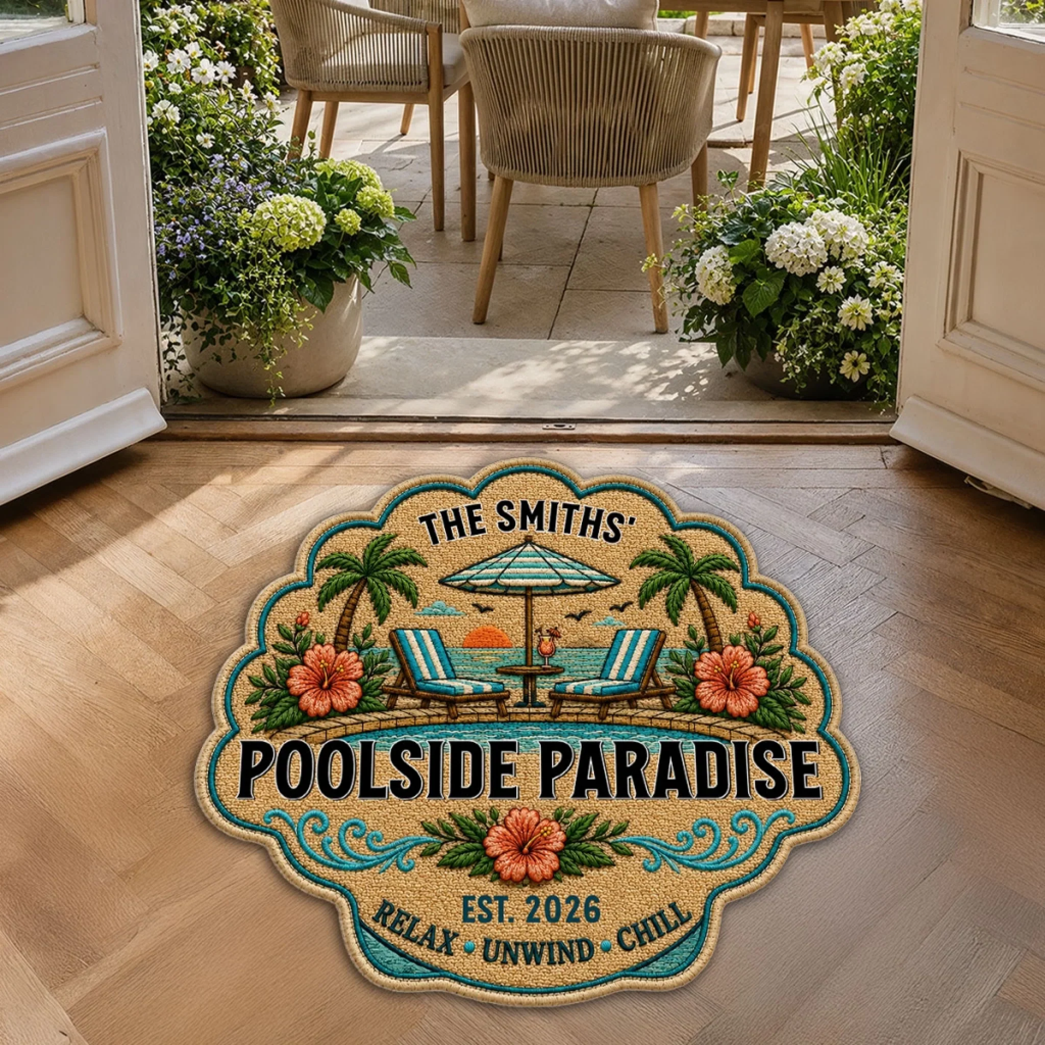 Poolside Summer - Personalized Custom Doormat - Image 4