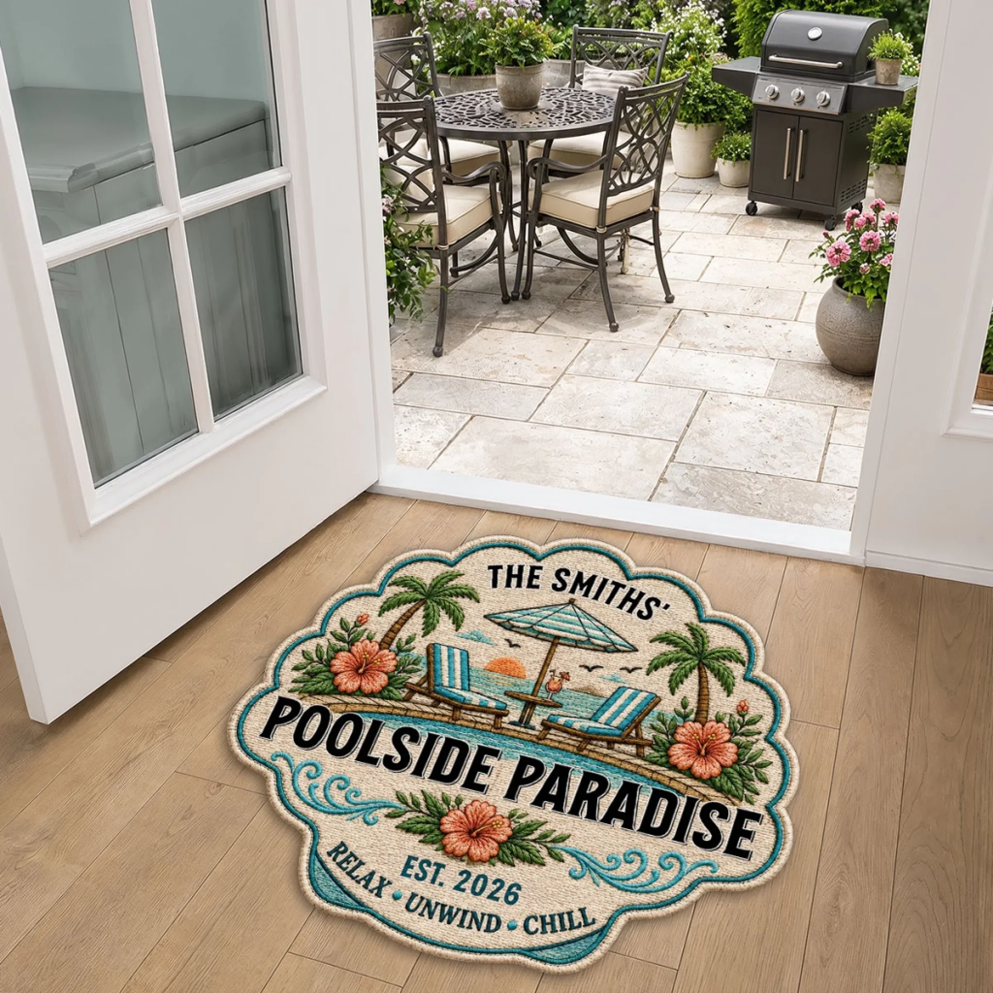 Poolside Summer - Personalized Custom Doormat - Image 5