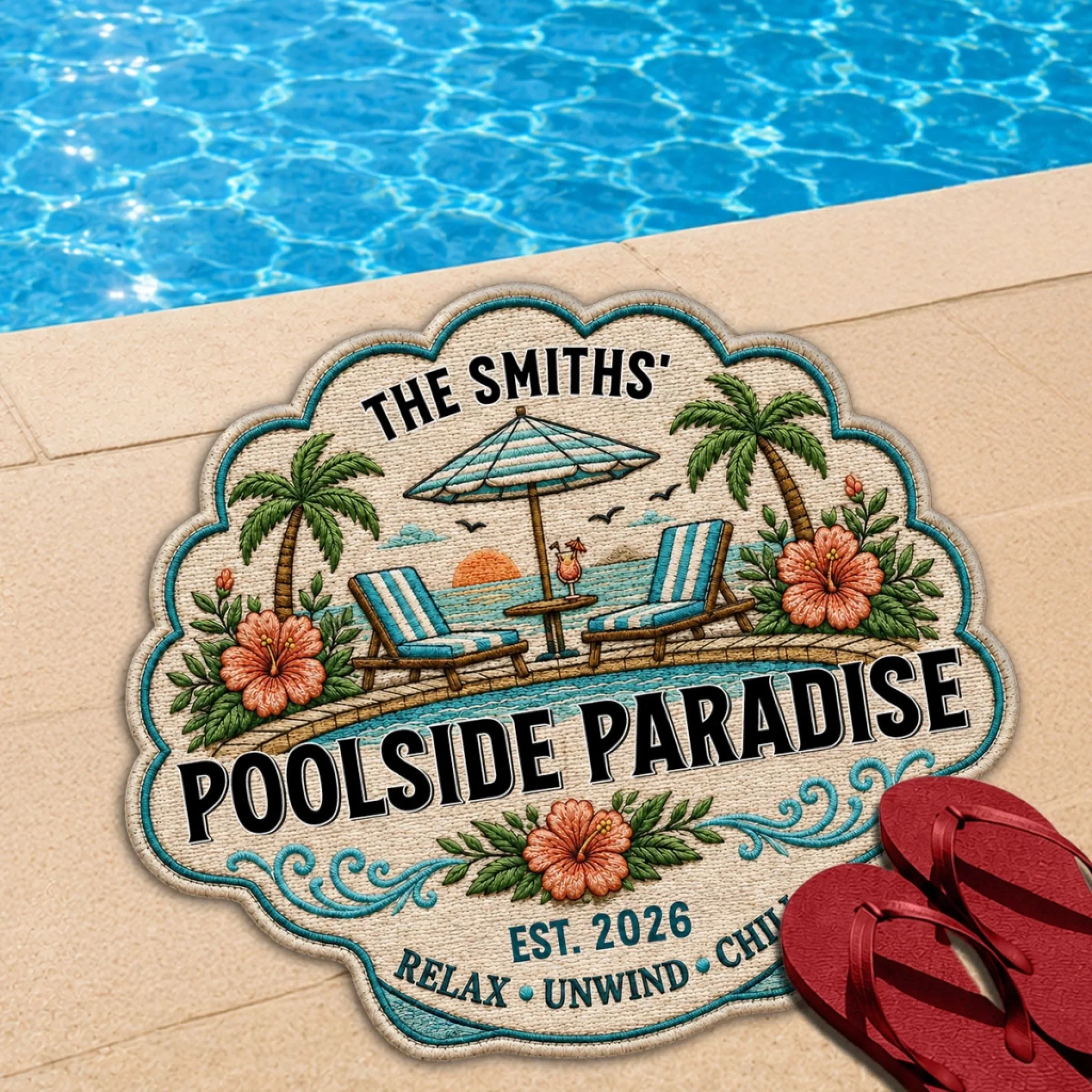Poolside Summer - Personalized Custom Doormat - Image 6