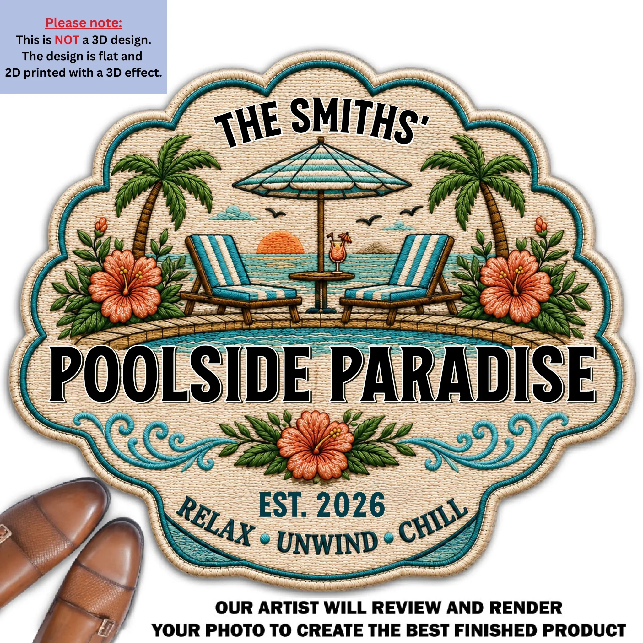 Poolside Summer - Personalized Custom Doormat - Image 8
