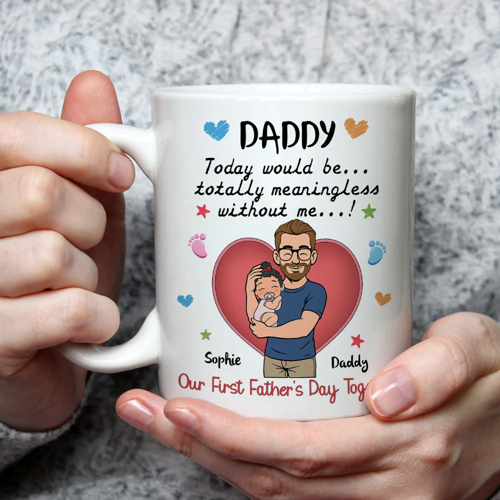 Promoted To Awesome Dad - Personalized Custom Coffee Mug - Image 3