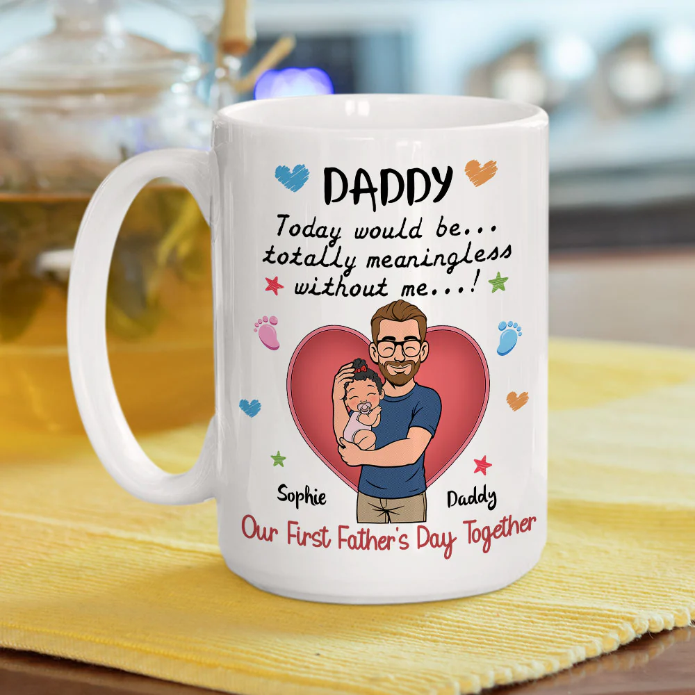 Promoted To Awesome Dad - Personalized Custom Coffee Mug - Image 4