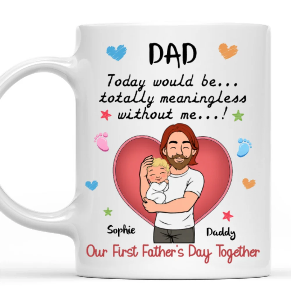 Promoted To Awesome Dad - Personalized Custom Coffee Mug - Image 7