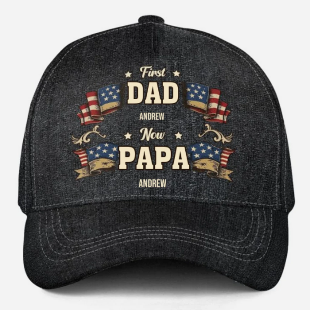 Promoted To Papa - Personalized Custom Classic Cap - Image 7