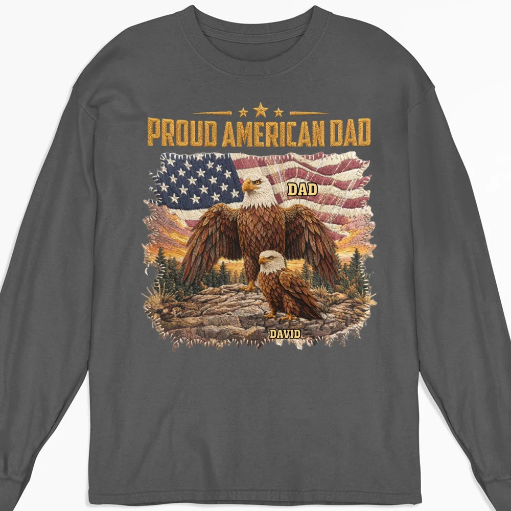 Proud Eagle Dad - Personalized Custom Shirt - Image 13