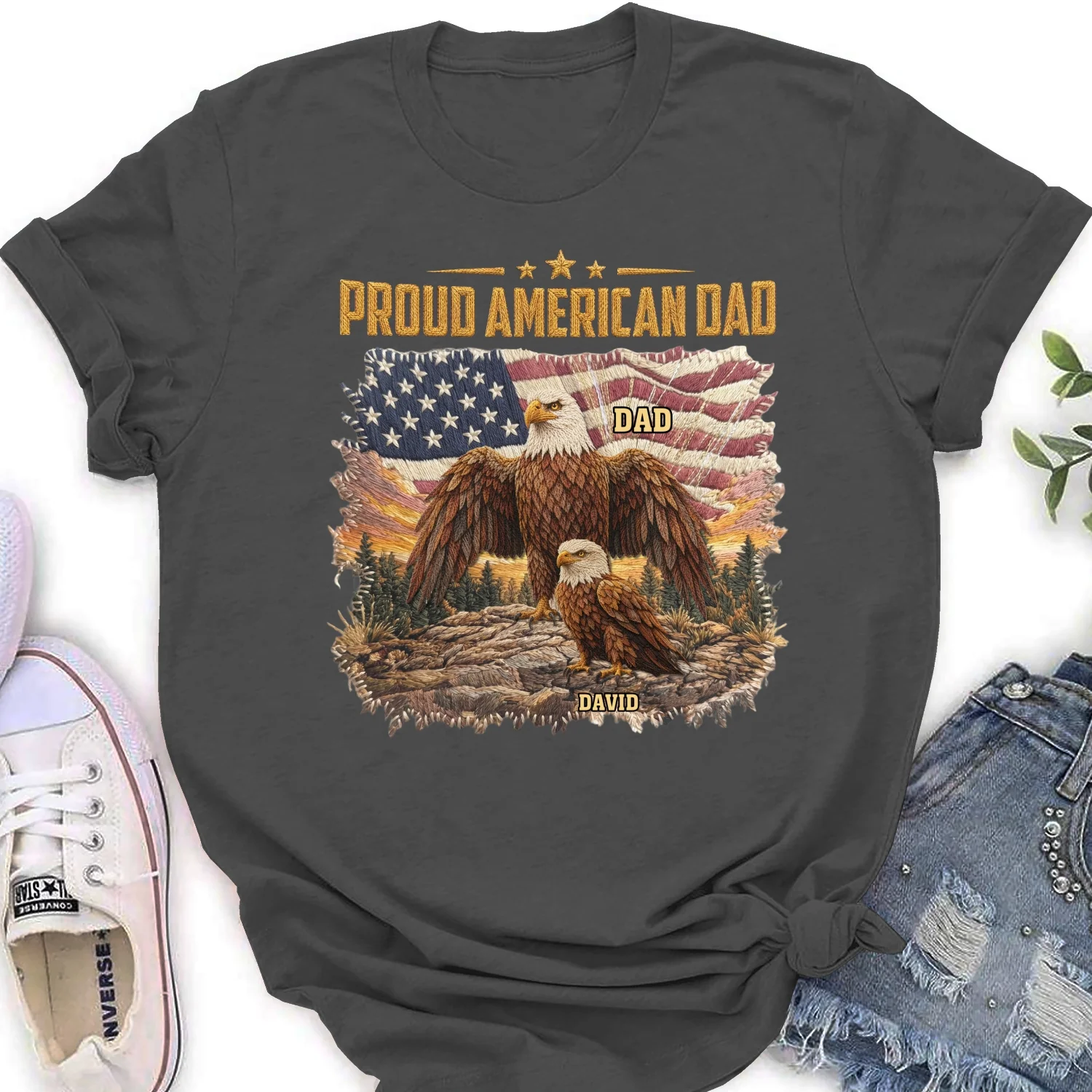 Proud Eagle Dad - Personalized Custom Shirt - Image 19