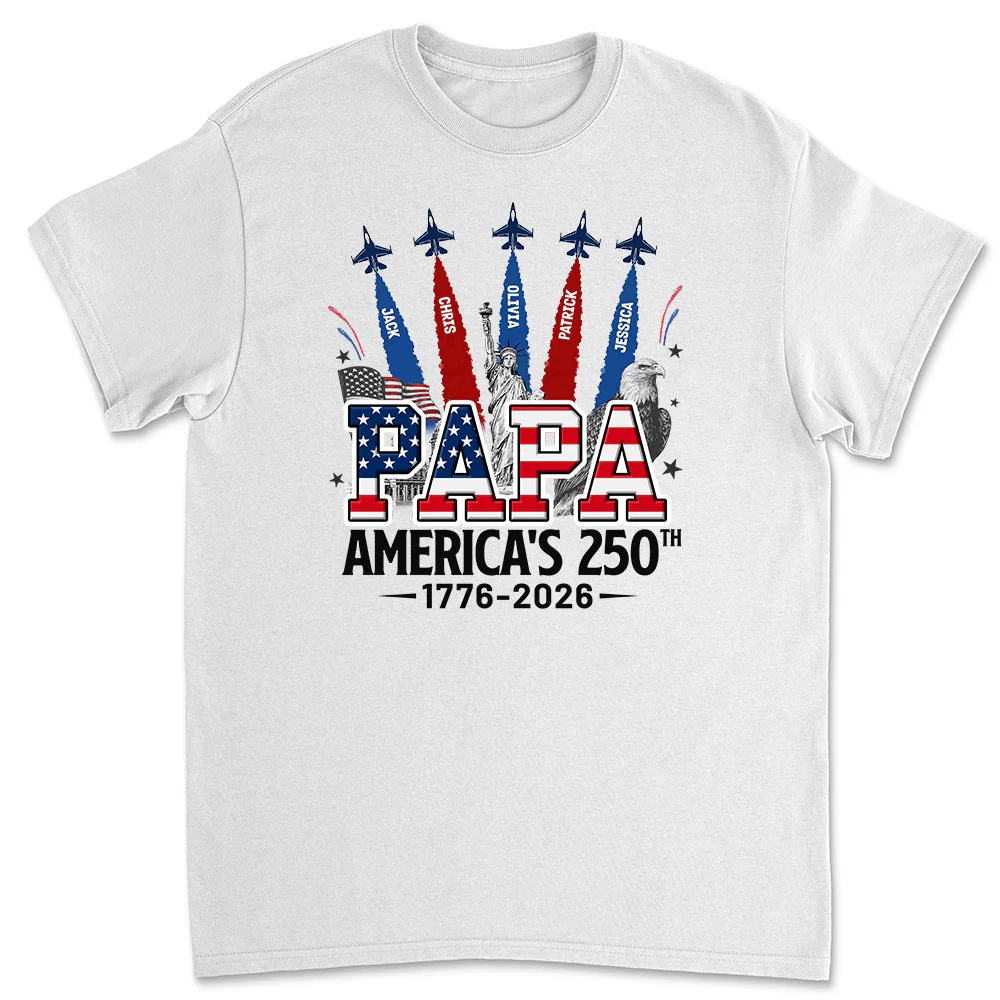 Proud Grandpa American 250th - Personalized Custom Shirt