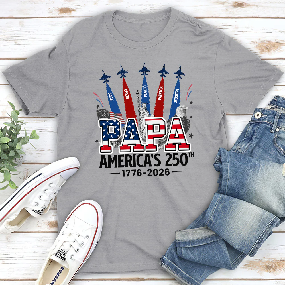Proud Grandpa American 250th - Personalized Custom Shirt - Image 2