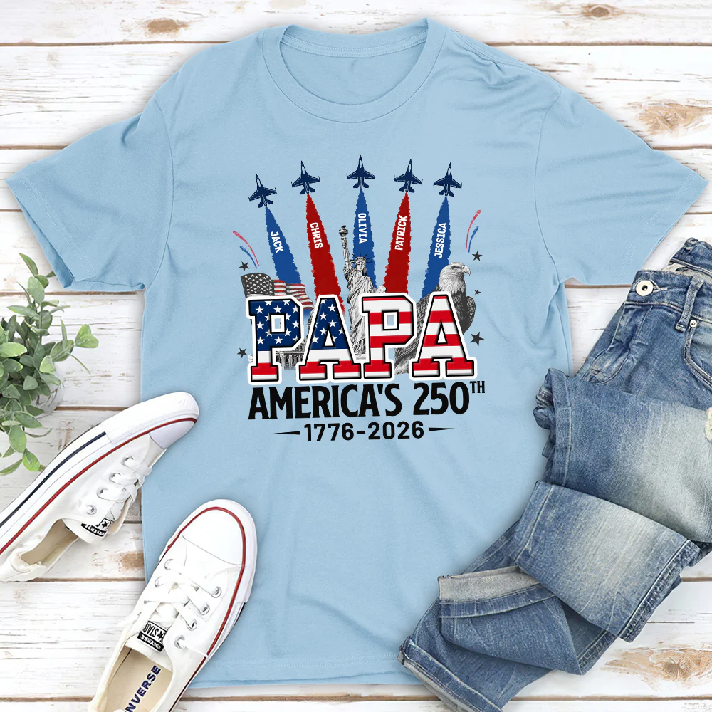 Proud Grandpa American 250th - Personalized Custom Shirt - Image 3