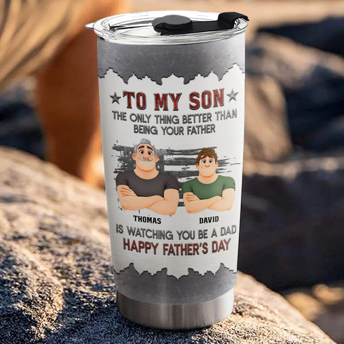 Proud Of My Son Be A Dad - Personalized Custom Tumbler - Image 4