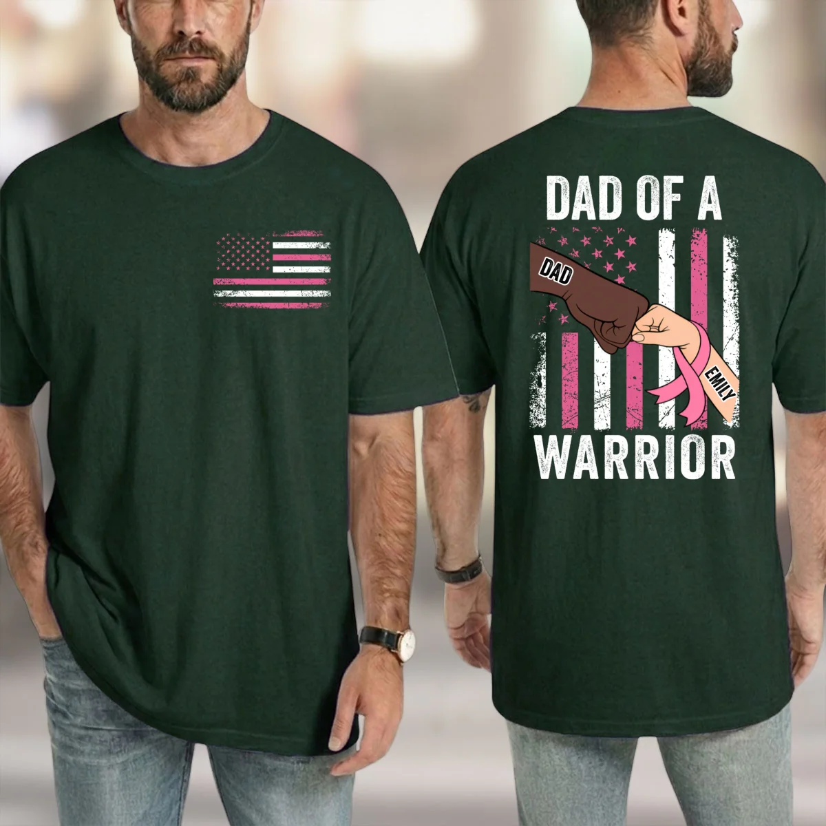 Proud Warrior Dad Always - Personalized Custom Shirt - Image 10