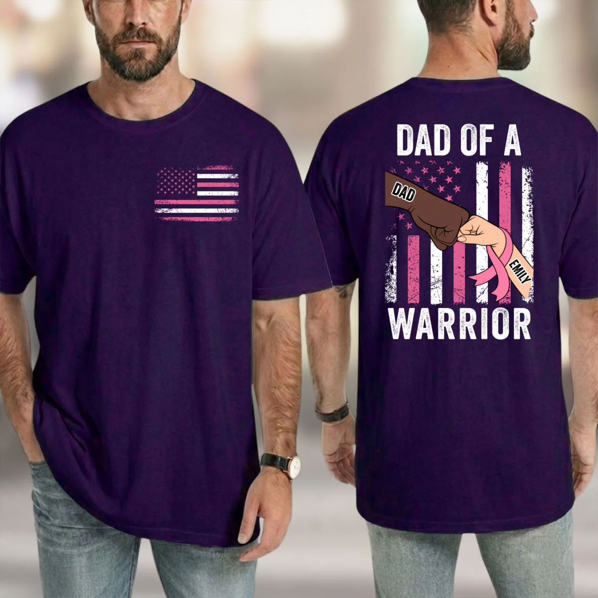 Proud Warrior Dad Always - Personalized Custom Shirt - Image 7