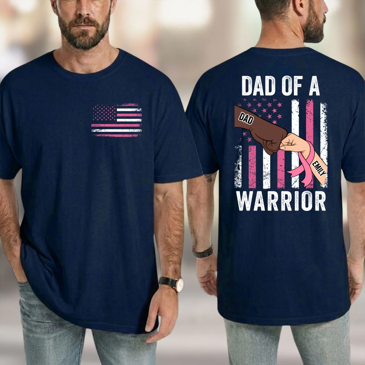 Proud Warrior Dad Always - Personalized Custom Shirt - Image 9