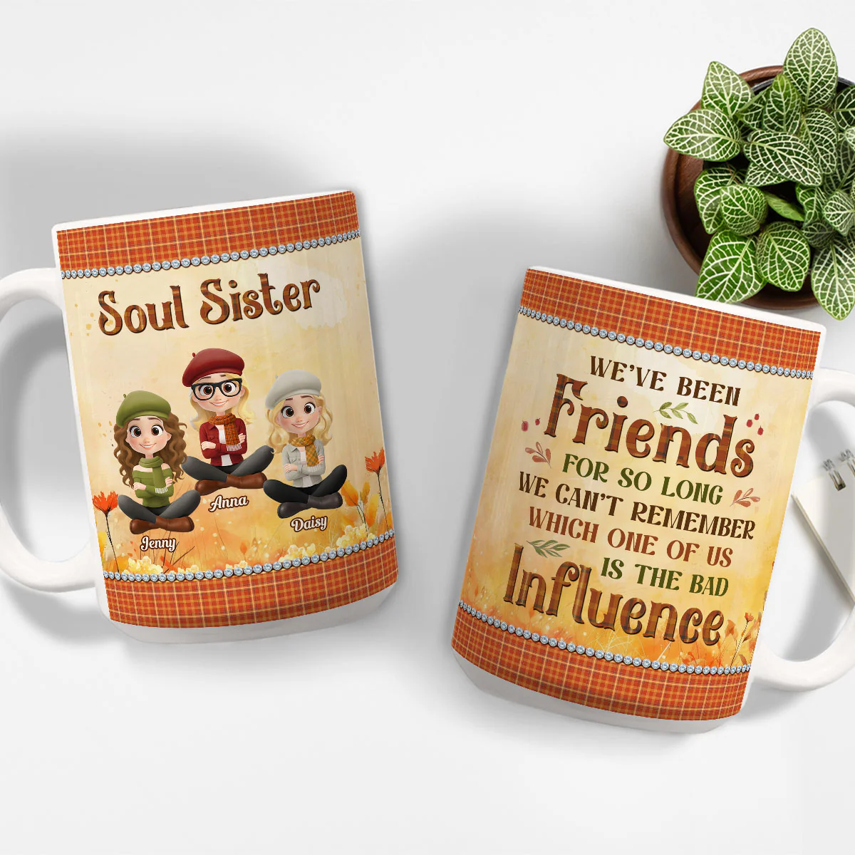 Pumpkin Spice Besties - Personalized Custom Coffee Mug - Image 3
