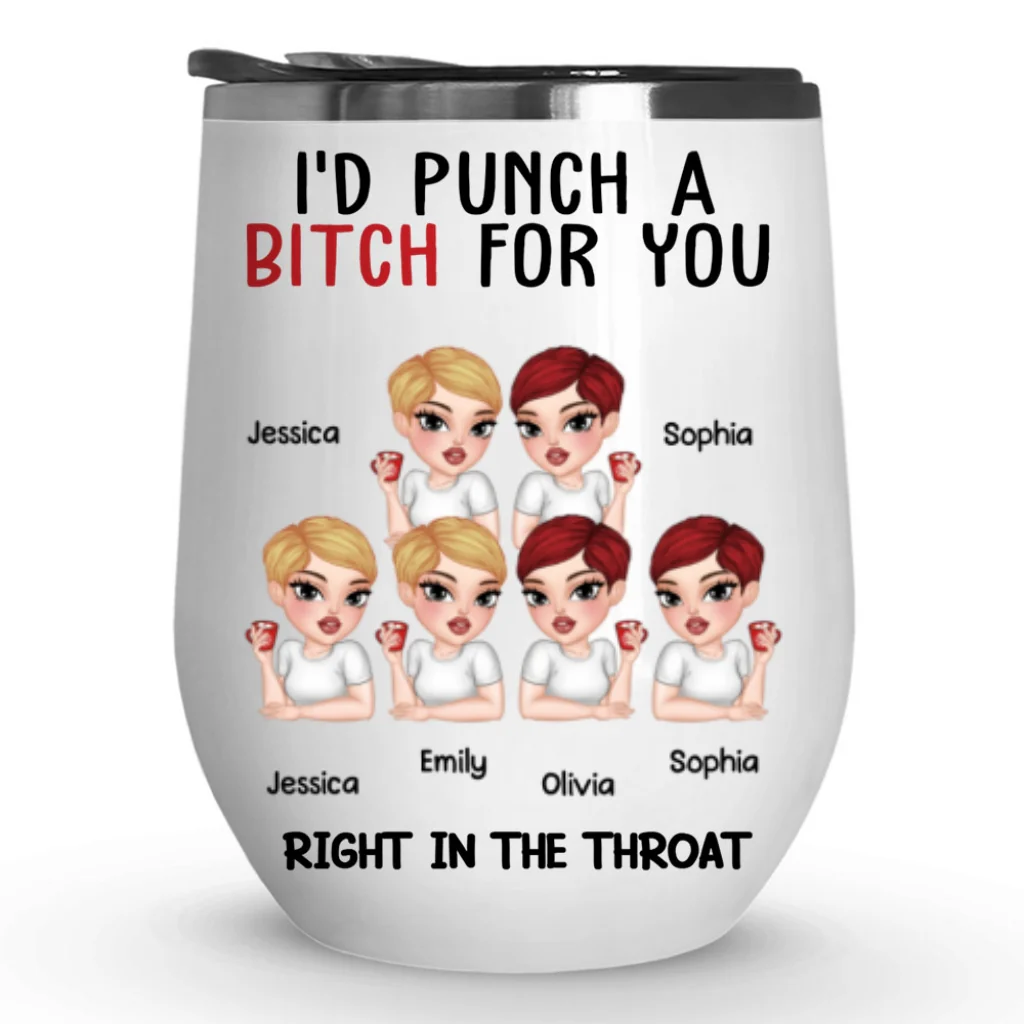 Punch For My Bestie - Personalized Custom Wine Tumbler - Image 6