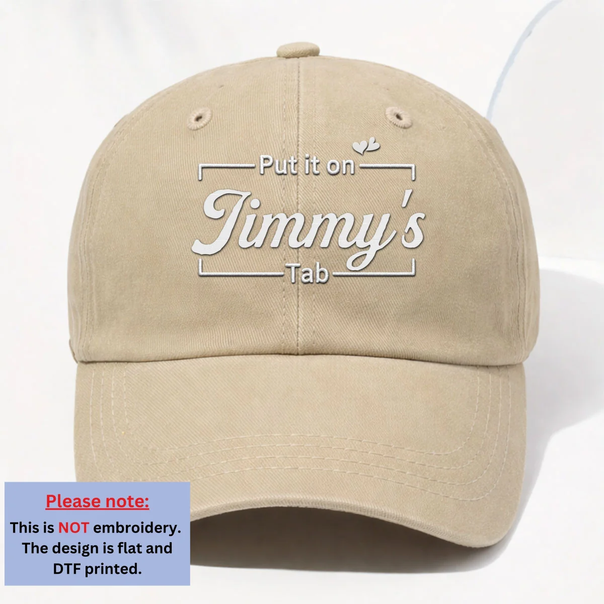 Put Everything On His Tab - Personalized Custom Vintage Washed Denim Cap - Image 10