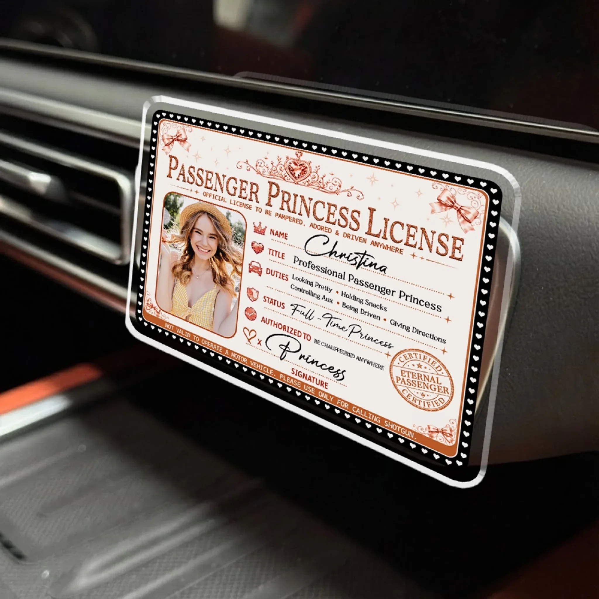 Queen Of The Passenger - Personalized Custom Car Vent Clip - Image 4