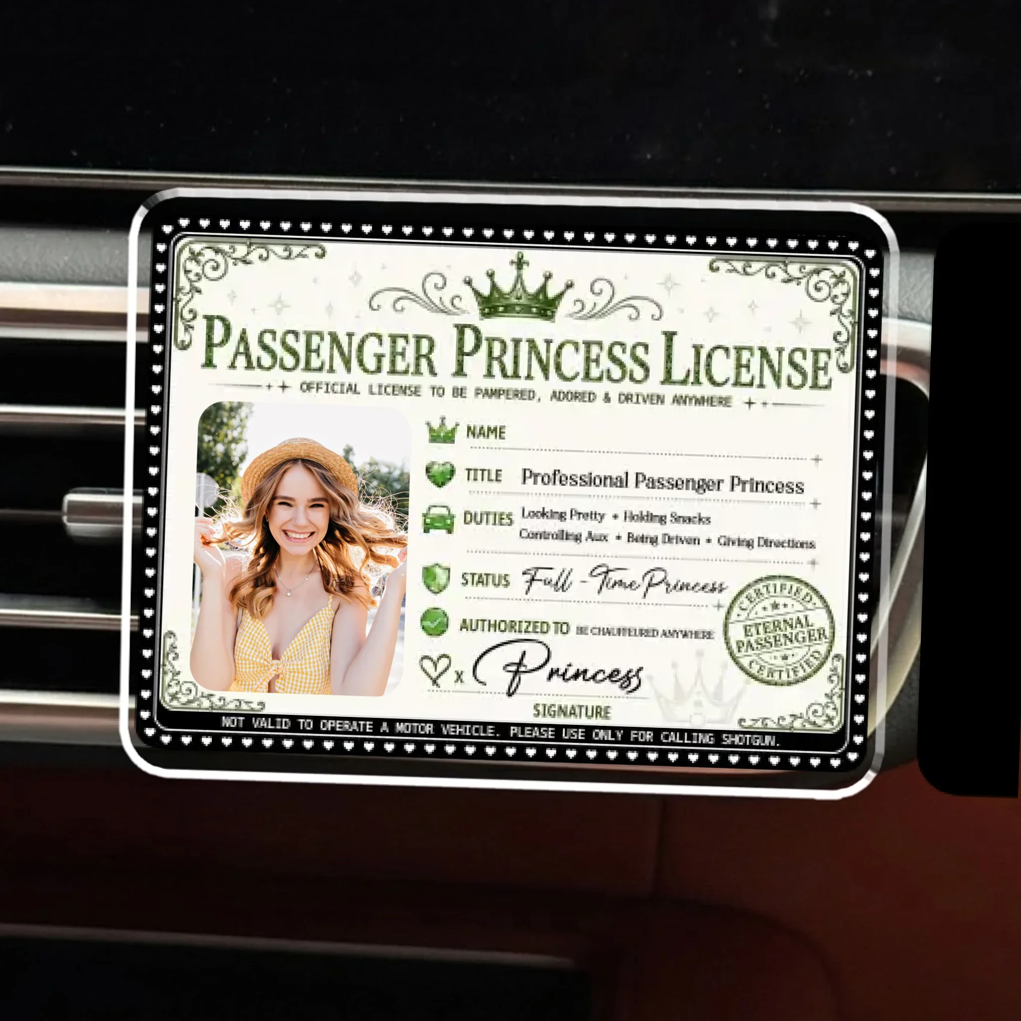 Queen Of The Passenger - Personalized Custom Car Vent Clip - Image 7
