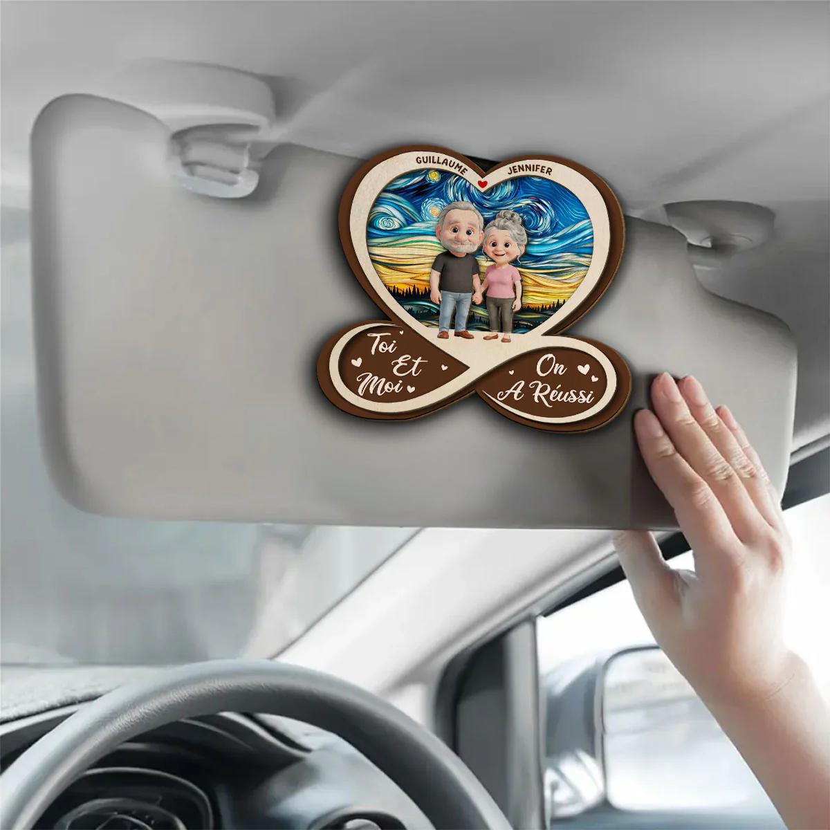 Quoi Quil Arrive Je Taime – Clip Personnalise Pour Pare Soleil De Voiture - Image 3