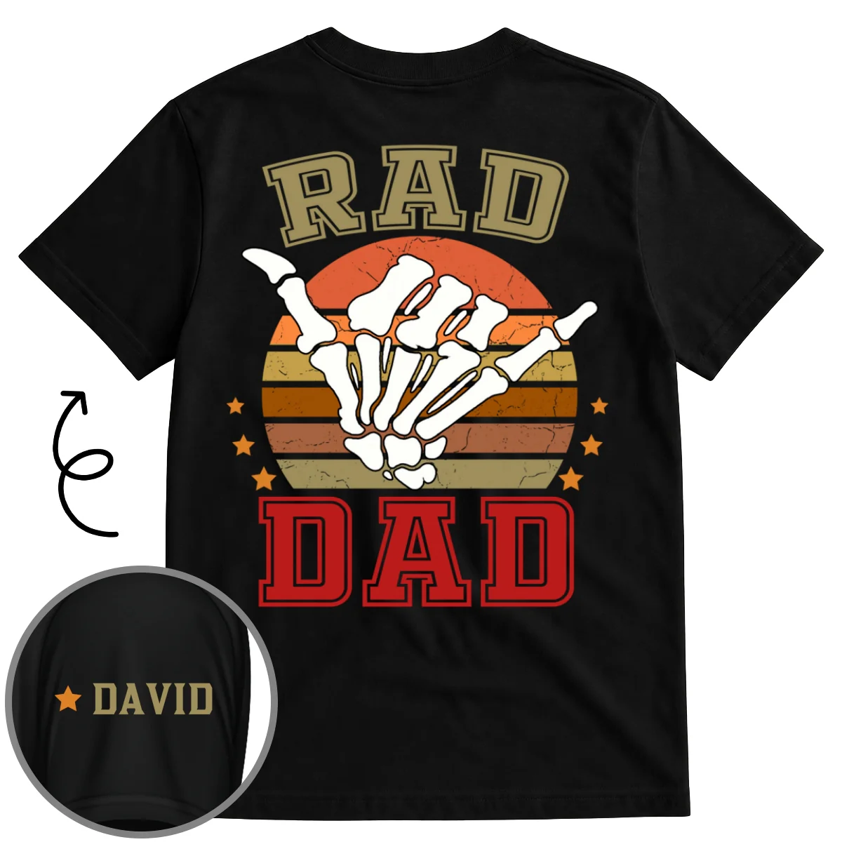 Rad Dad - Personalized Custom Shirt With Design On Sleeve - Image 6