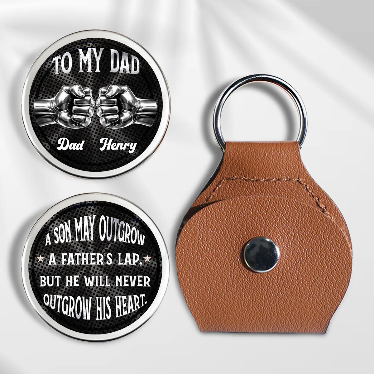 Raised By Dad - Personalized Custom Pocket Hug