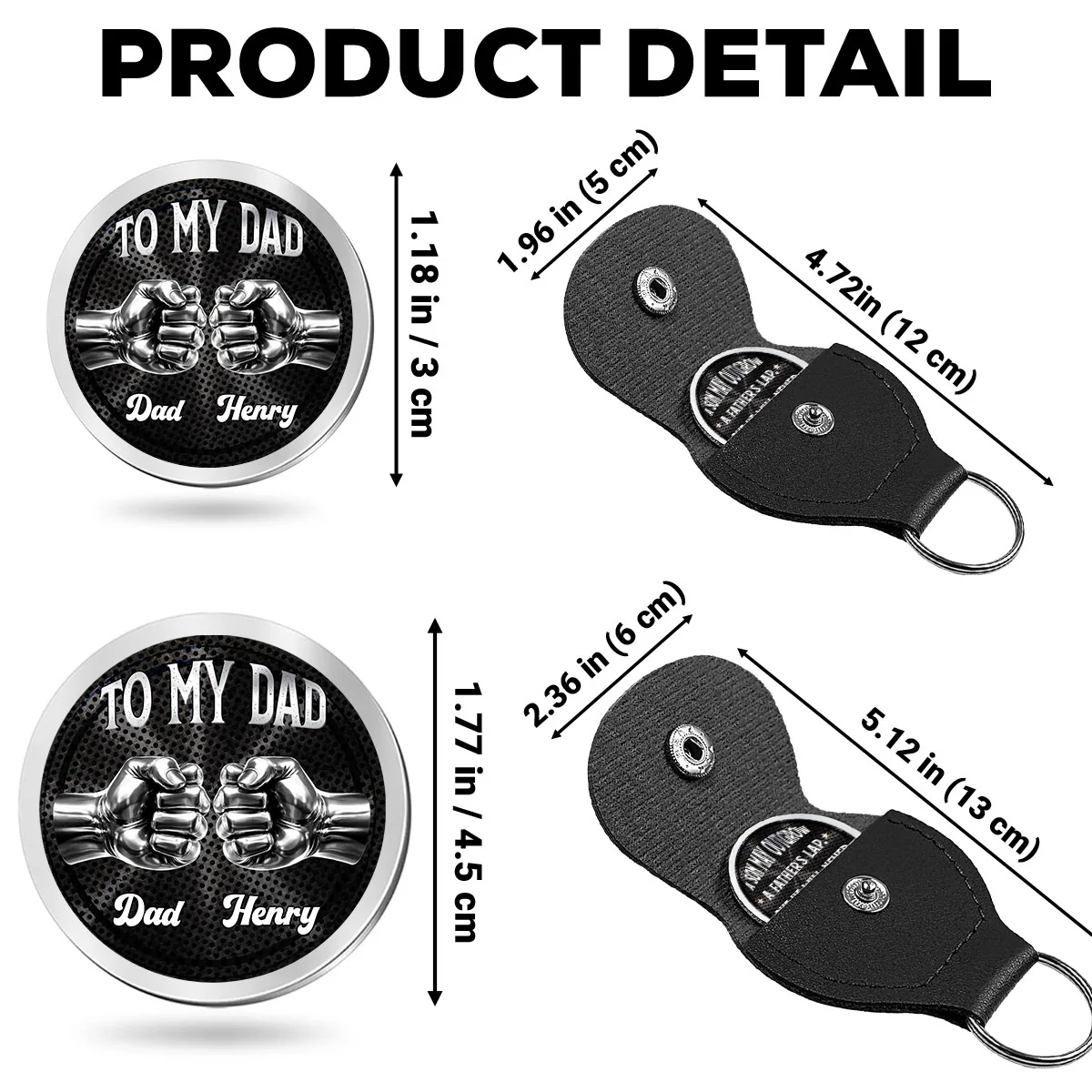Raised By Dad - Personalized Custom Pocket Hug - Image 5