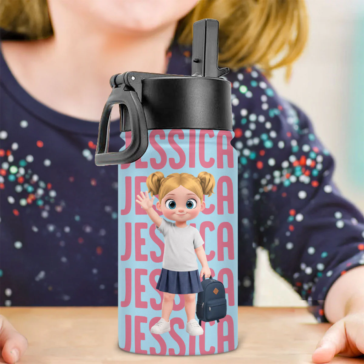 Ready To Learn - Personalized Custom Kids Water Bottle - Image 2