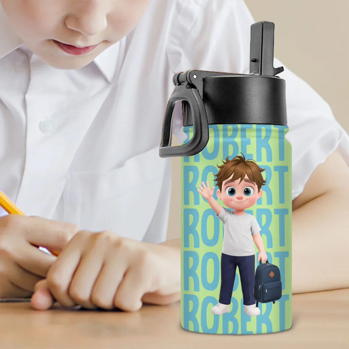 Ready To Learn - Personalized Custom Kids Water Bottle - Image 3