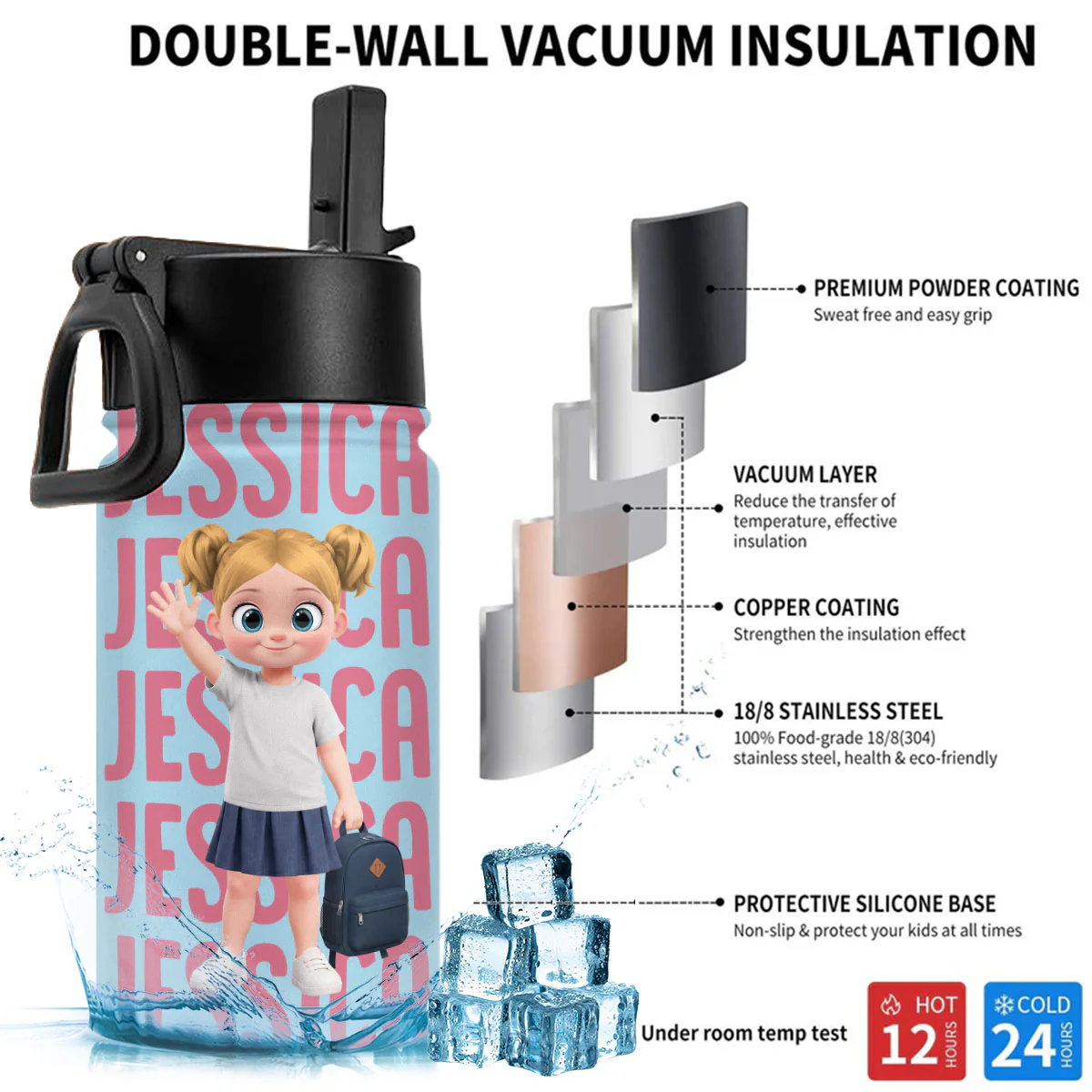 Ready To Learn - Personalized Custom Kids Water Bottle - Image 6