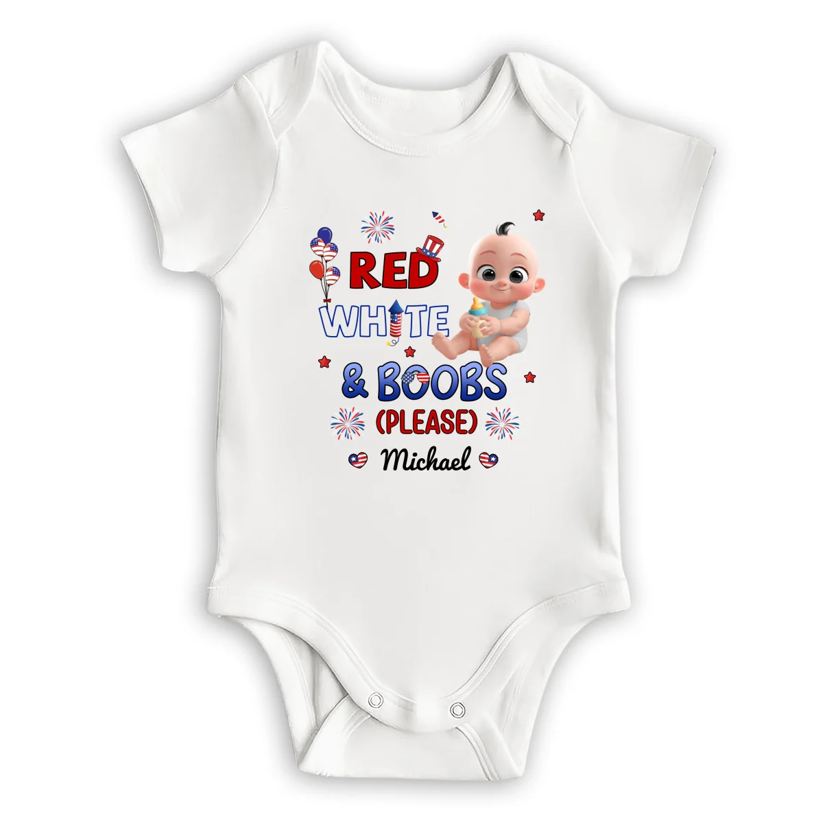 Red White Baby - Personalized Custom Baby Onesie - Image 10