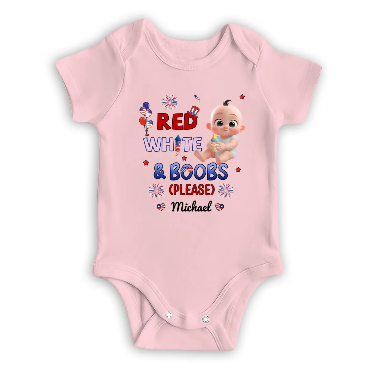 Red White Baby - Personalized Custom Baby Onesie - Image 9