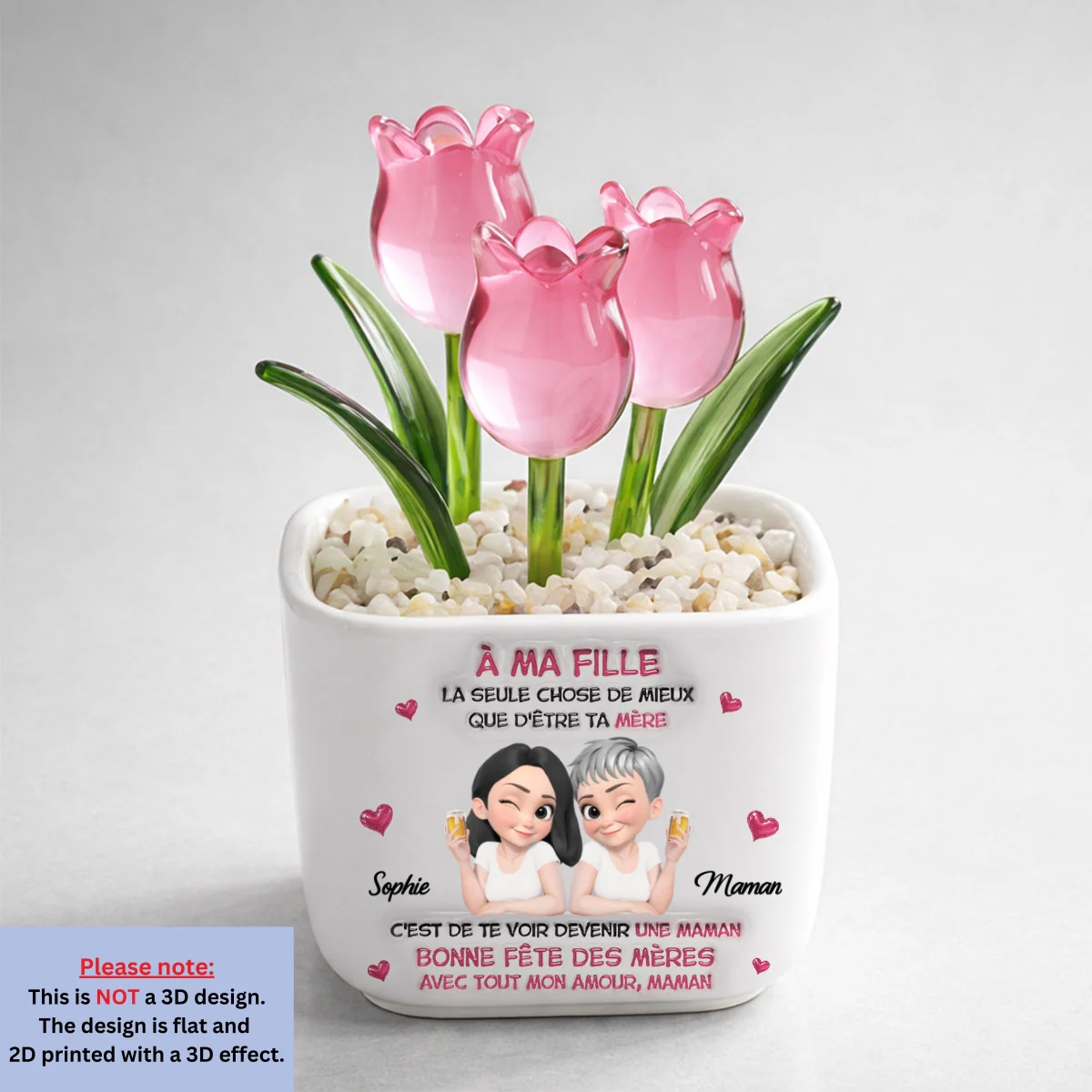 Regarder Ma Fille Devenir Maman - Vase Personnalisé Aux Tulipes Éternelles - Image 8