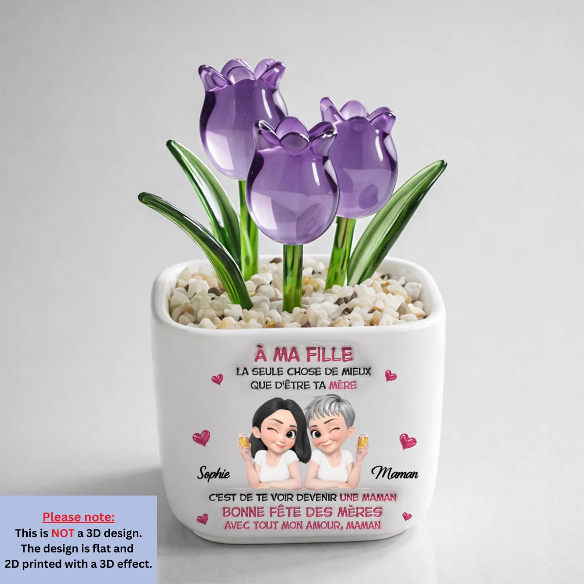 Regarder Ma Fille Devenir Maman - Vase Personnalisé Aux Tulipes Éternelles - Image 9
