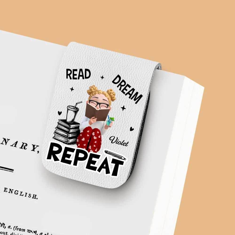 Repeatedly Reading - Personalized Custom Leather Bookmark - Image 11