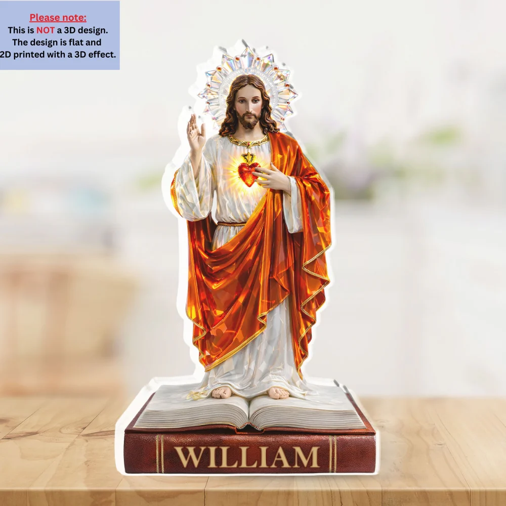 Sacred Heart Of Jesus - Personalized Custom Acrylic Plaque - Image 6