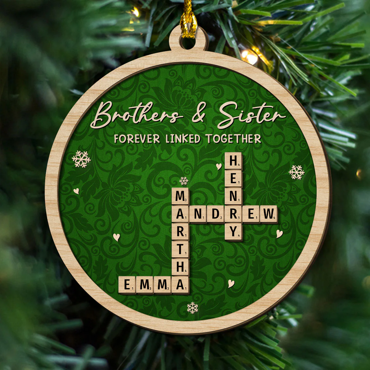 Same Roots But Different Beautiful Branches - Personalized Custom 2-Layered Wood Ornament - Image 3